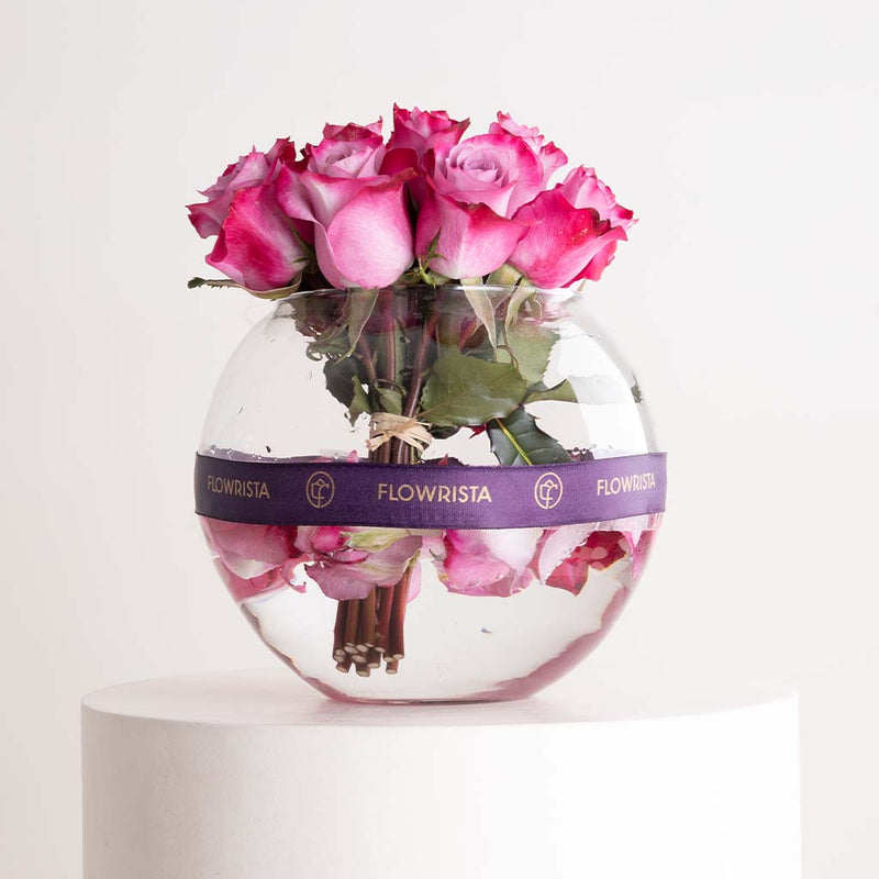 Moko Blend Chocolates Box & Purple Roses Vase
