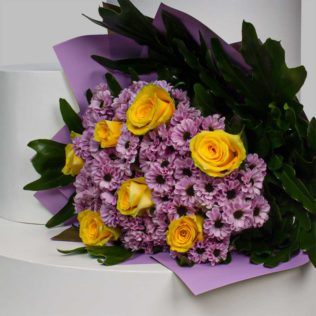Yellow & Purple Reagan Bouquet