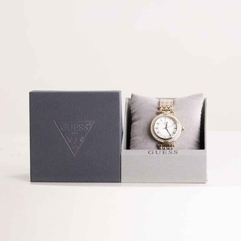 Guess Analog Watch for Women - Yellow Gold W1209L2