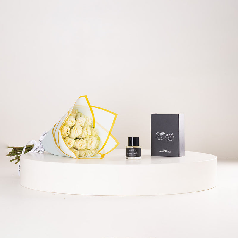 Siwa Layering Vanilla Eau de Parfum 50ml & White Roses Bouquet