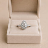 Silvara Pear-cut Ring & Red Tulips Bouquet