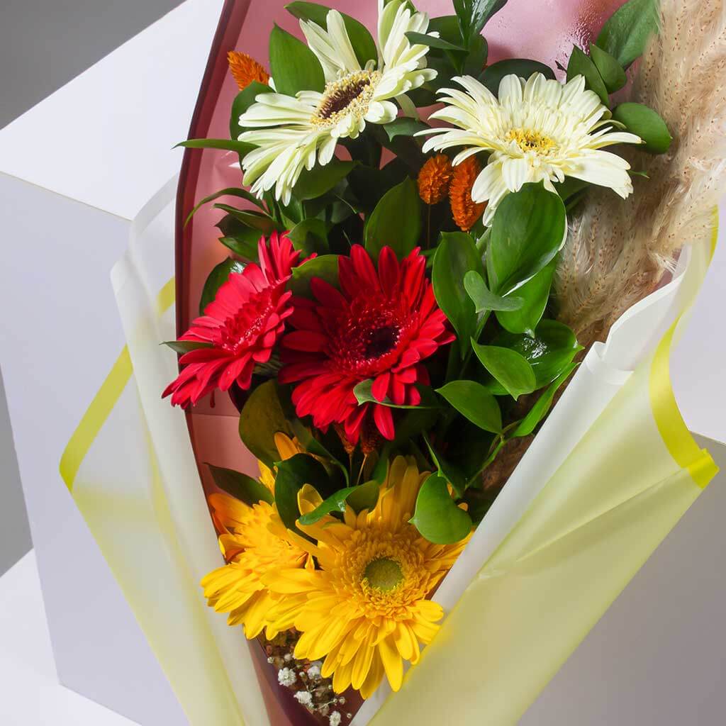 Colorful Gerbera Hand Bouquet