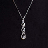 Felizmoda Three connected pendants with three stones silver necklace| Gerbera Bouquet