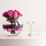 Pandora Sparkling Herbarium Cluster Stud Earrings 14k Rose Gold-Plated & Purple Roses Vase