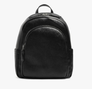 Black backpack on a white background