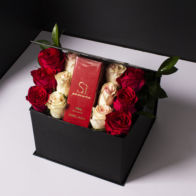 Giorgio Armani Si Passione EDP and red and senorita roses