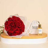 Nuit Fragrances Head Turner and 20 red roses