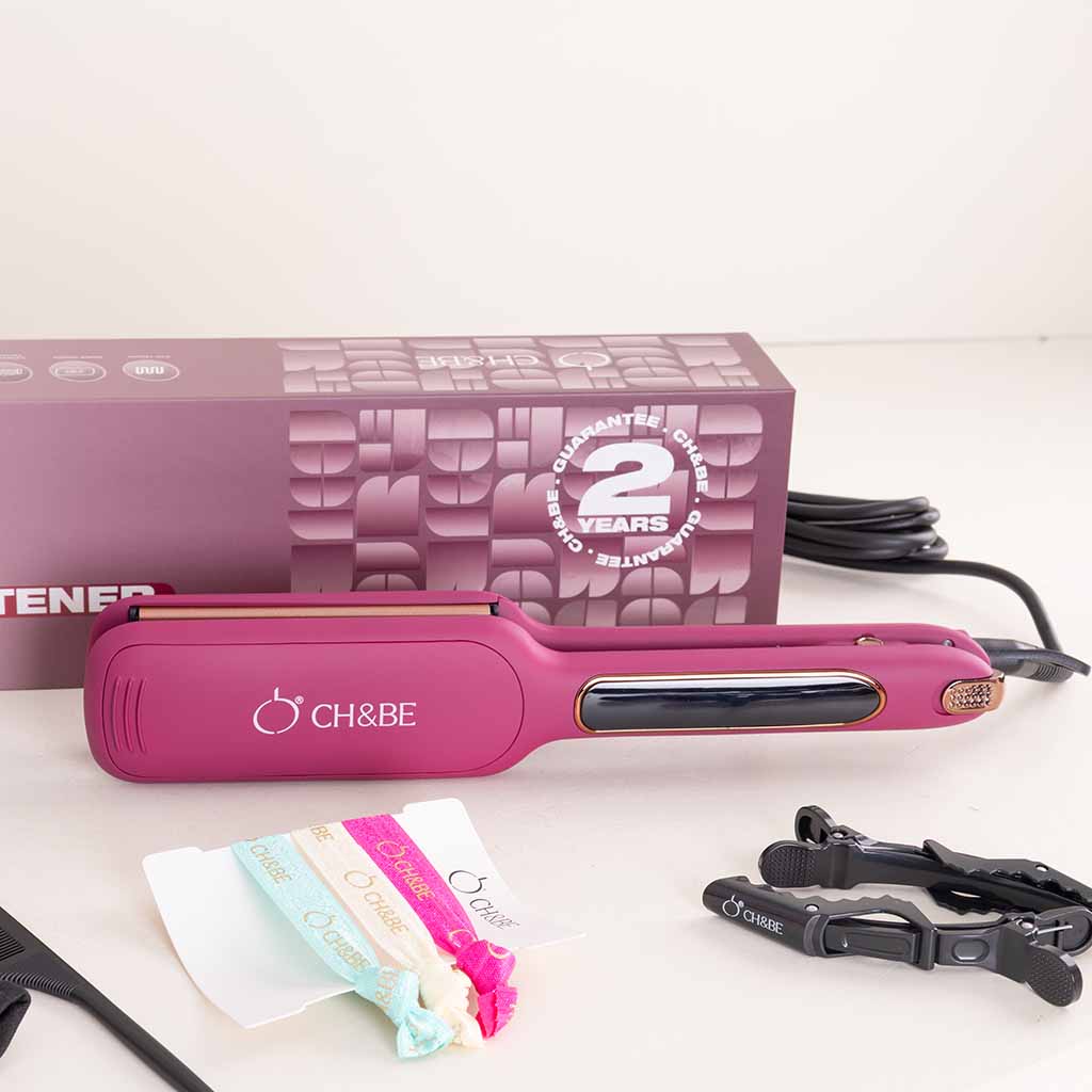 CH&BE Wide Straightener & Pink Roses Bouquet