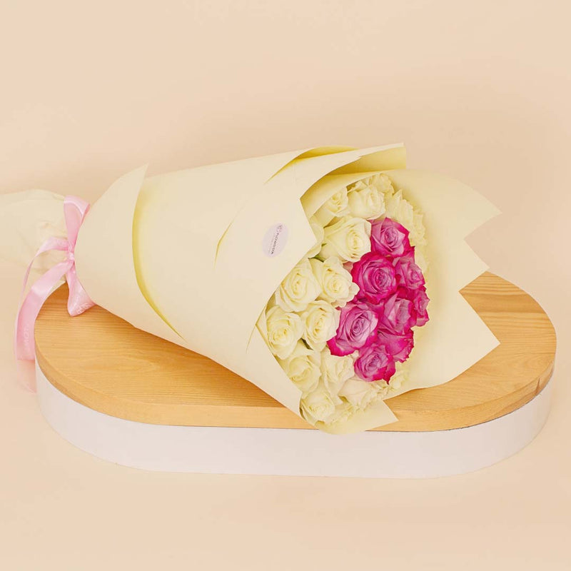 Flowrista Roses Bouquet - White & Purple