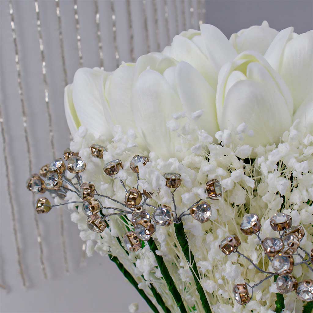 White Tulips Wedding Bouquet