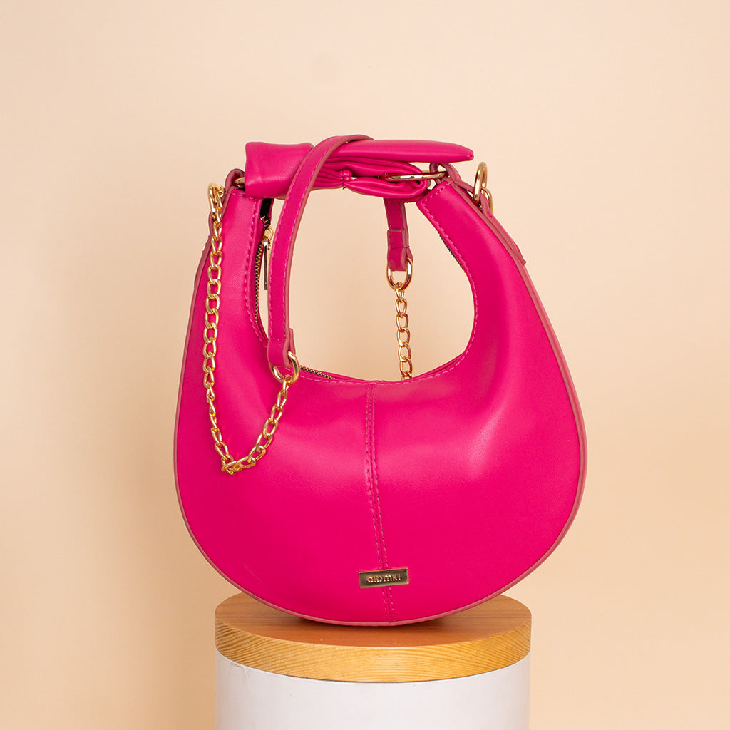 Alamki Bella Fuchsia Bag & Passionelle Mini Mellow Chocolate & White Roses Vase