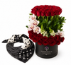 Mango Satin Check-Print Scarf with Flowrista Persian Queen Box