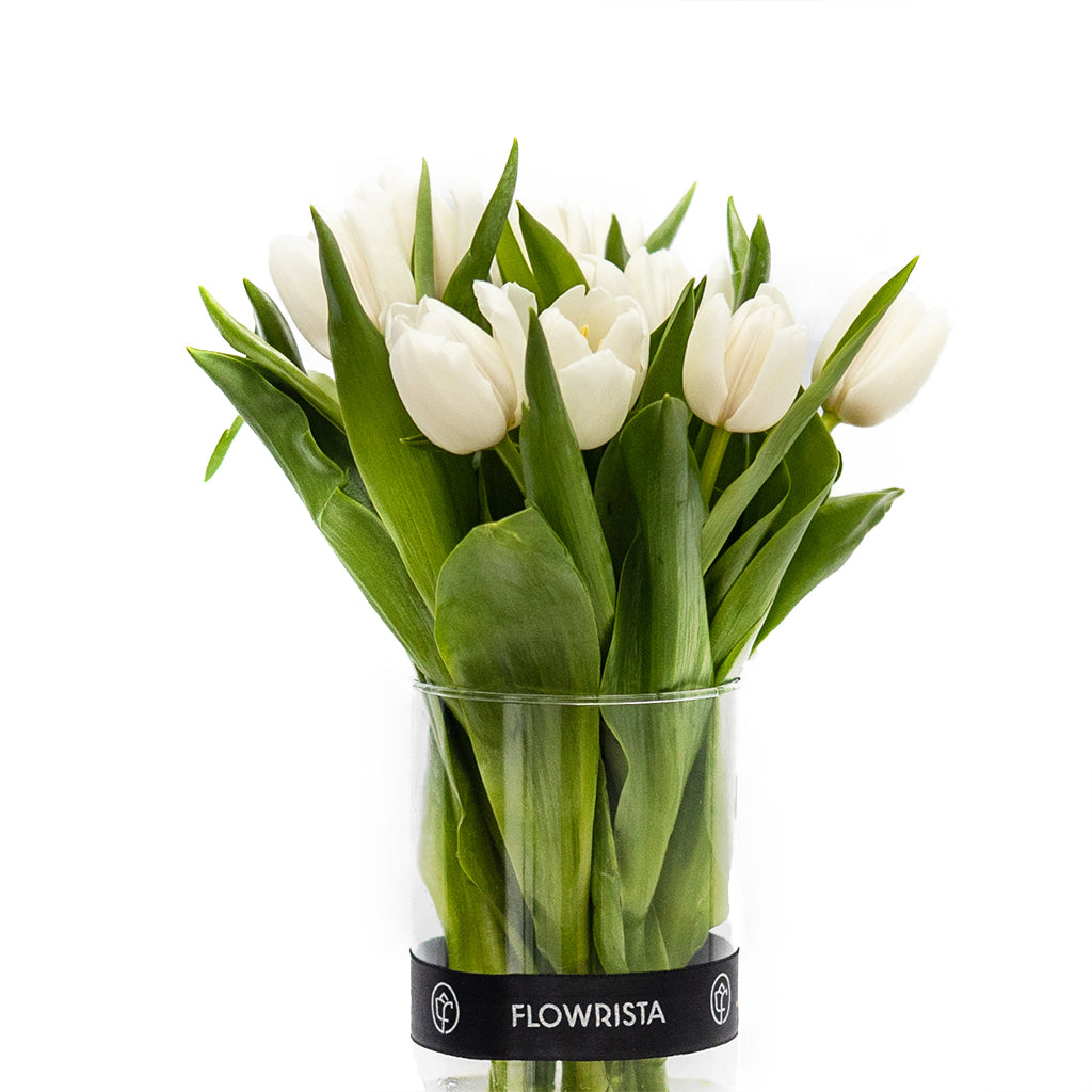 White Tulips & Chrysanthemums Vase