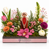Asser Perfume with Artificial Mixed Flower Arrangement