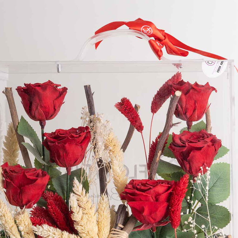 Red Eternity Roses Box - 6 Roses
