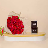 Markiz Heart Earring & 20 Red Roses