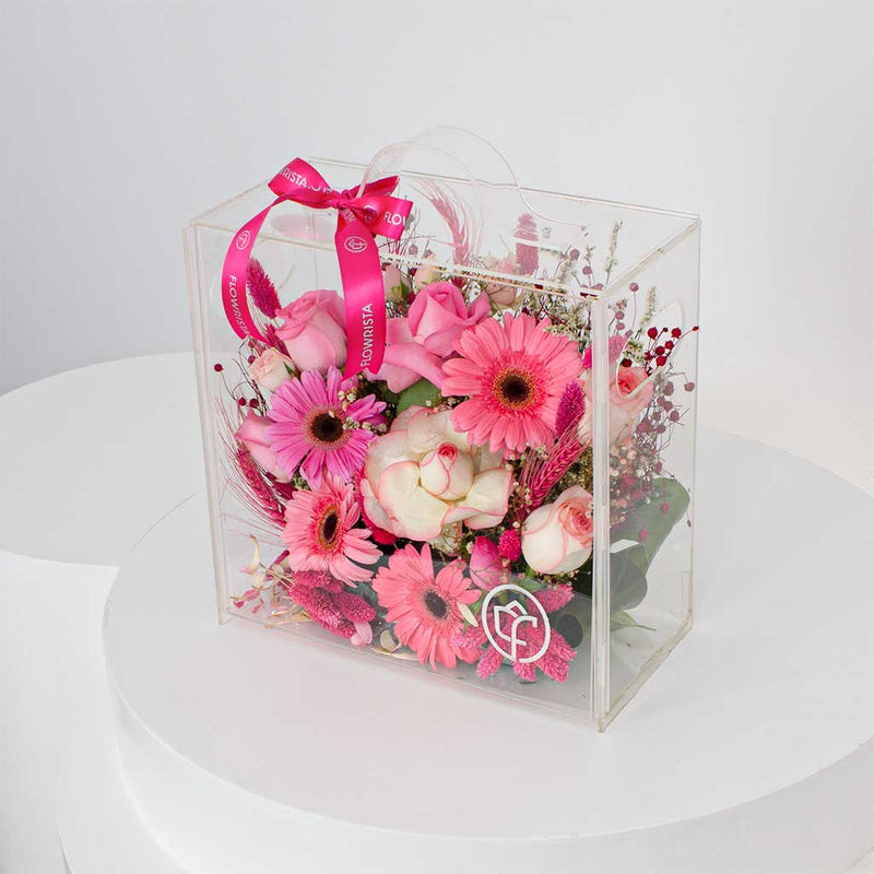 All in pink roses box