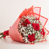 Passionelle Heart-Shaped Chocolate Gift Box & Baby Roses Bouquet