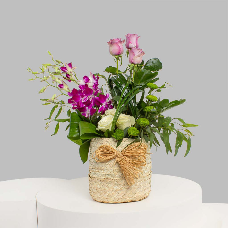 Orchid and Roses Flowers Box