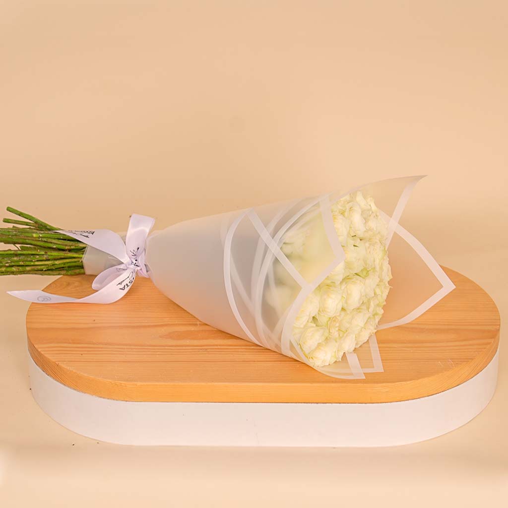 Hand Bouquet of 25 White Roses