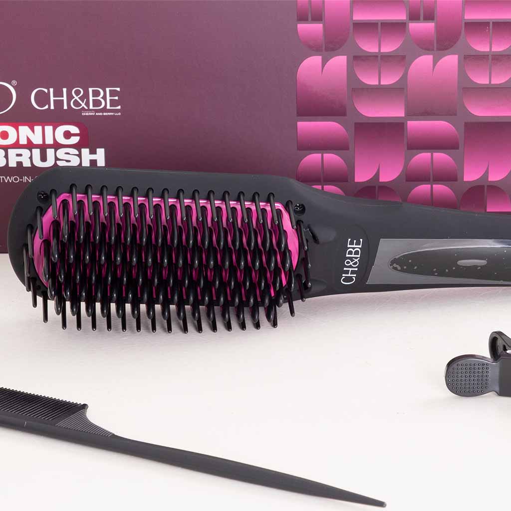CH&BE Ionic Straightening Brush & White Roses Bouquet
