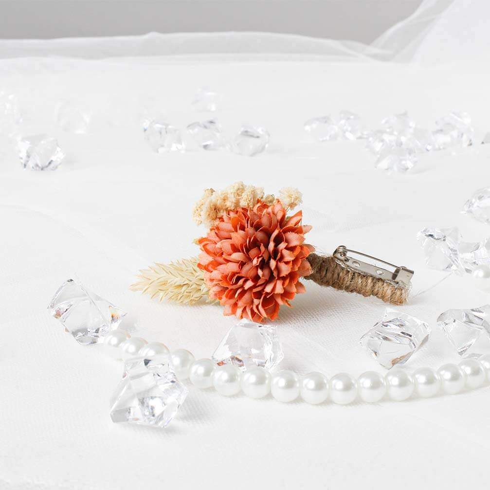 Artificial Bouquet with White & Orange Roses