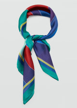 Mango Combined Striped Printed Scarf with Flowrista Moods of Pink Bouquet
