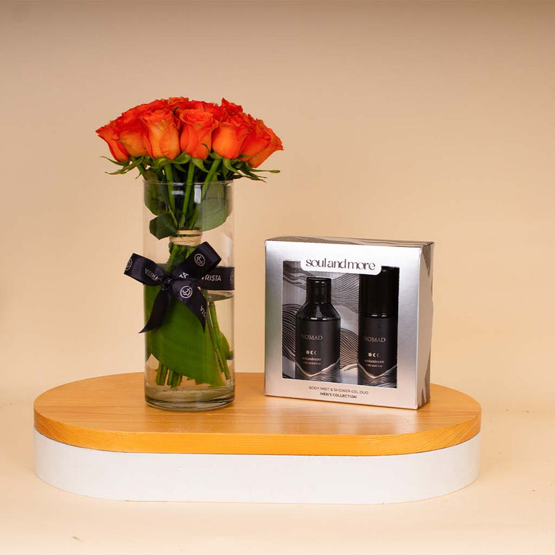 Soul & More Nomad Set of 2 & Orange Roses Vase