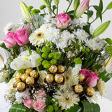 Flowrista | Blush Harmony Vase with Ferrero Rocher
