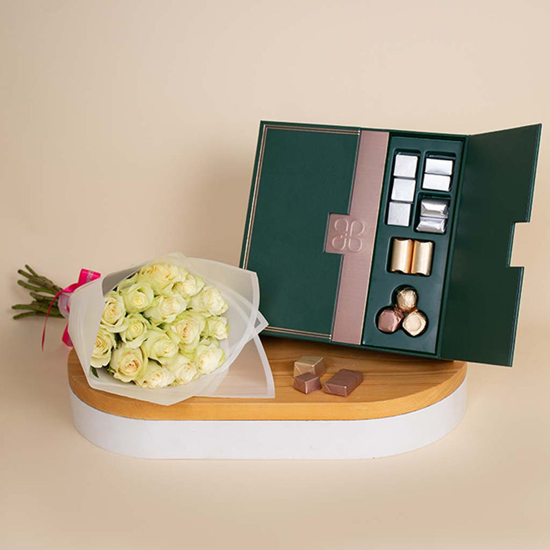 Patchi Les Signatures | Prestige Box with a Bouquet of 15 Roses
