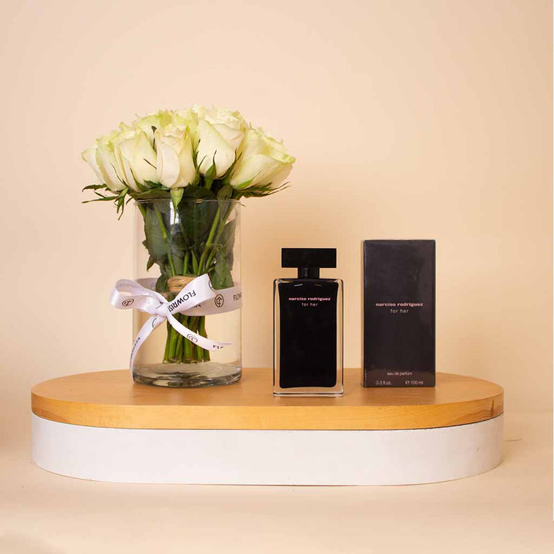 Narciso Rodriguez For Her EDT Women 150ml & White Roses Bouquet
