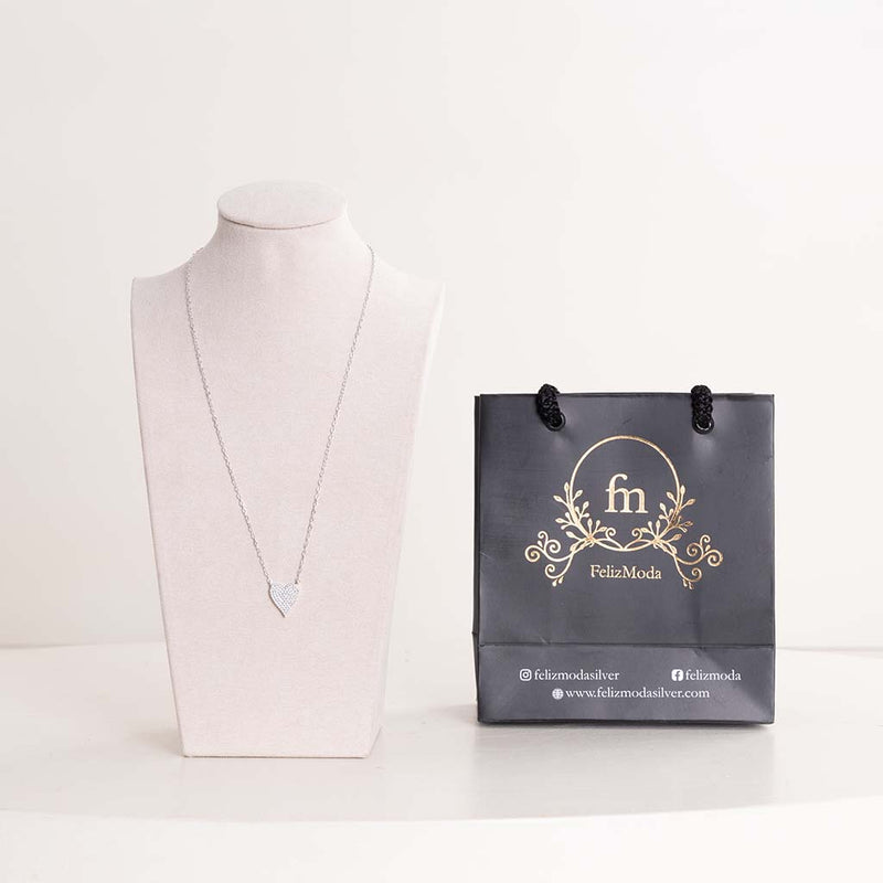 Felizmoda Silver Heart Pendant Necklace