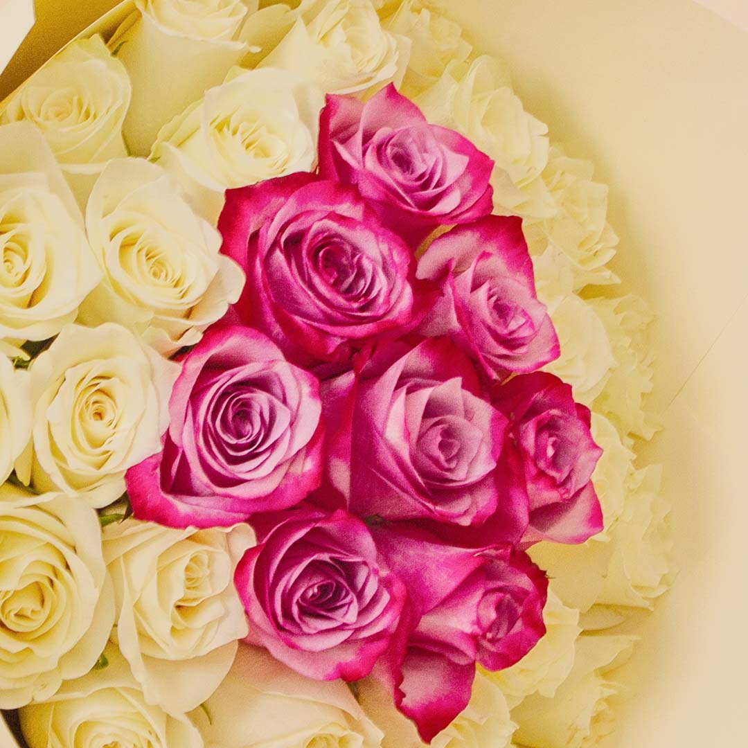 Flowrista Roses Bouquet - White & Purple