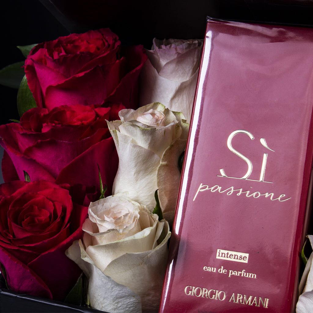 Giorgio Armani Si Passione EDP and red and senorita roses
