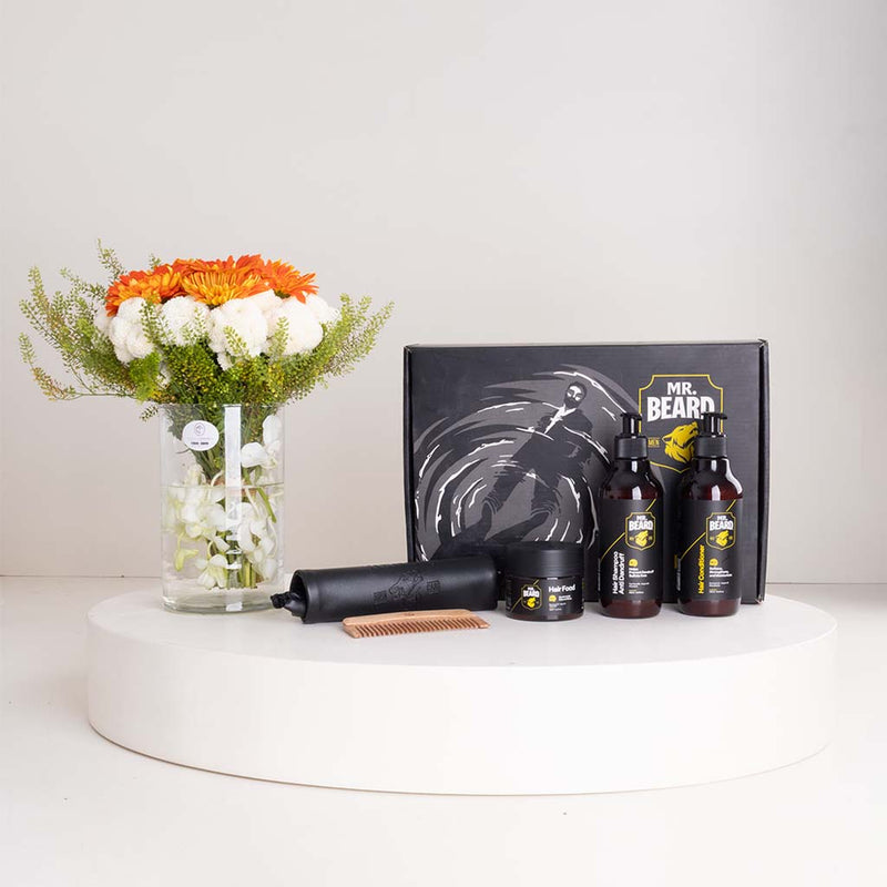 Men’s Care Bundle & Amber Glow Vase