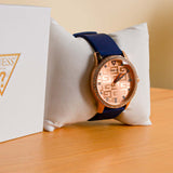 Guess Unique Watch - Rose Gold Dial & Rubber Band