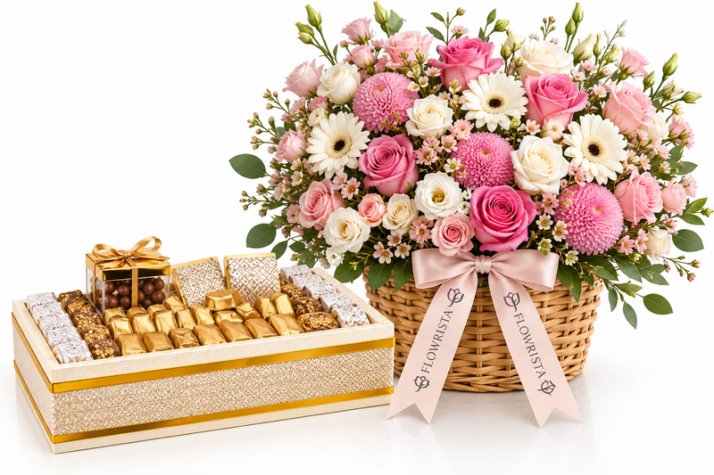 Fleur Belgian Chocolate Tray with Flowers