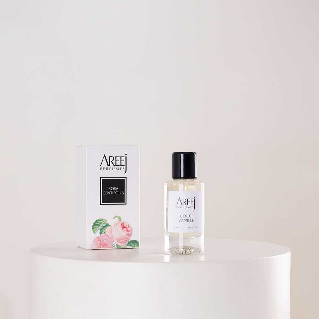 Areej Rose Centifolia Perfume 50ml & White Roses Vase