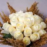 Artificial White Roses Wedding Bouquet