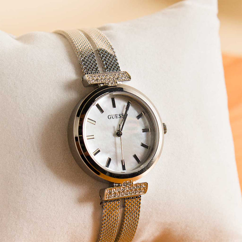 Guess Silver Tone Analog Watch