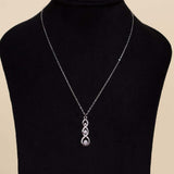 Felizmoda Three connected pendants with three stones silver necklace| Gerbera Bouquet