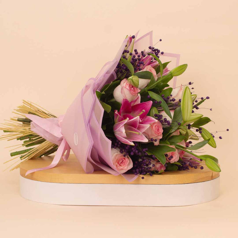 Flowrista Pink Roses & Lilies Flowers Bouquet
