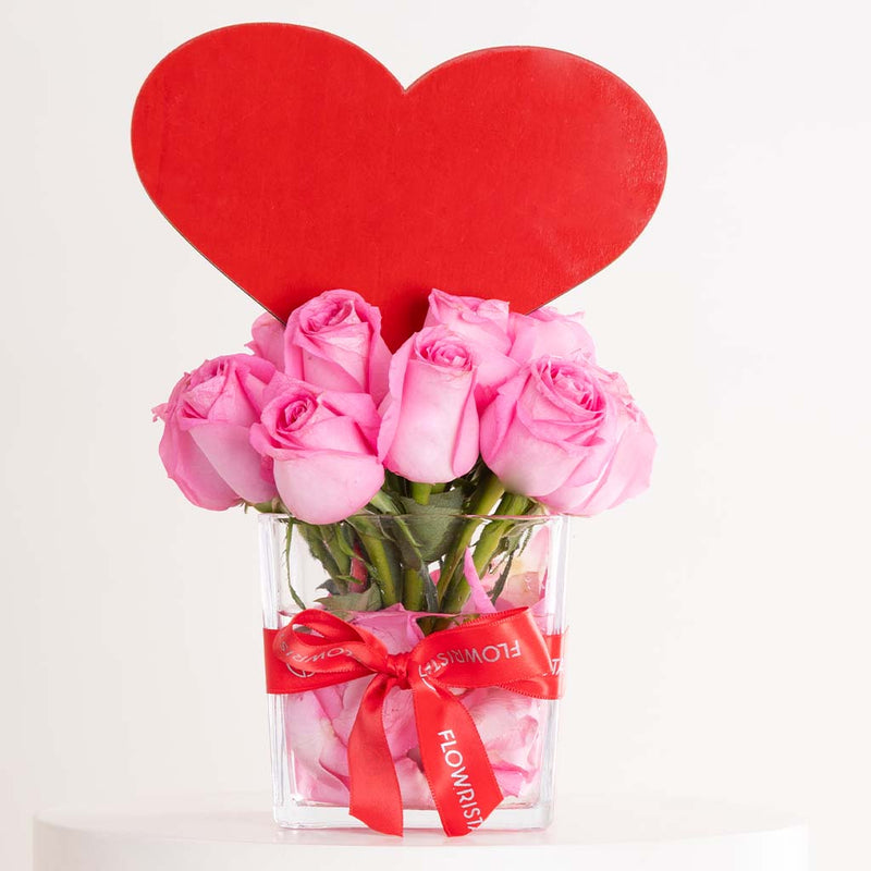 Flowrista Heart-Top Revival Roses Vase