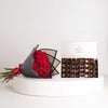 House of Cocoa Chocolate Box 48pieces and 20 red roses