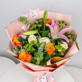 Vibrant Mixed Roses Hand Bouquet