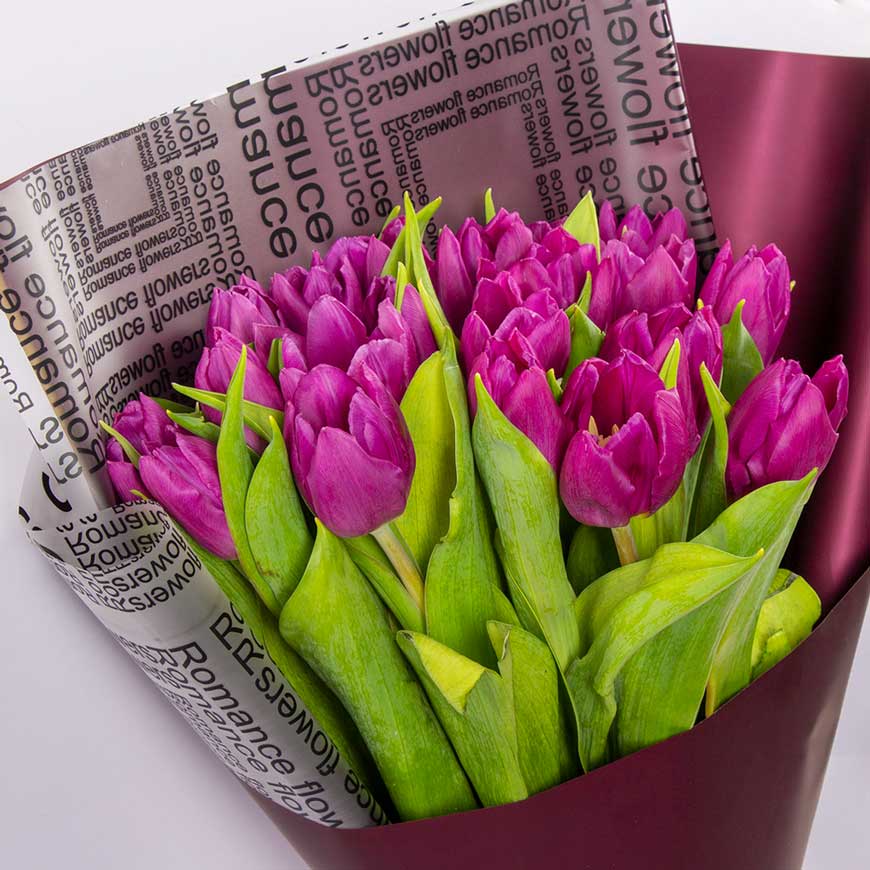 Purple Tulip Hand Bouquet