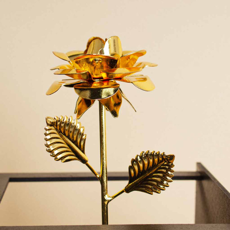 Golden Touch Gift Box | Roses, Gold Rose & Scented Candle