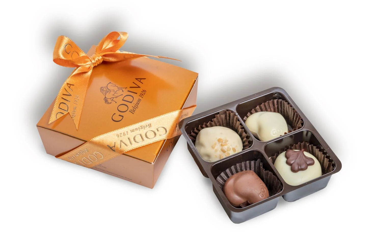 Godiva Chocolate & Rattan Bag & White Roses Vase
