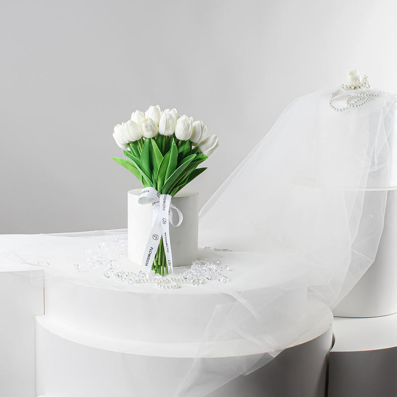 Brilliance White Tulip Bridal Bouquet