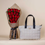 Pavo’s Beige Tote Handbag | Romantic Hand Bouquet
